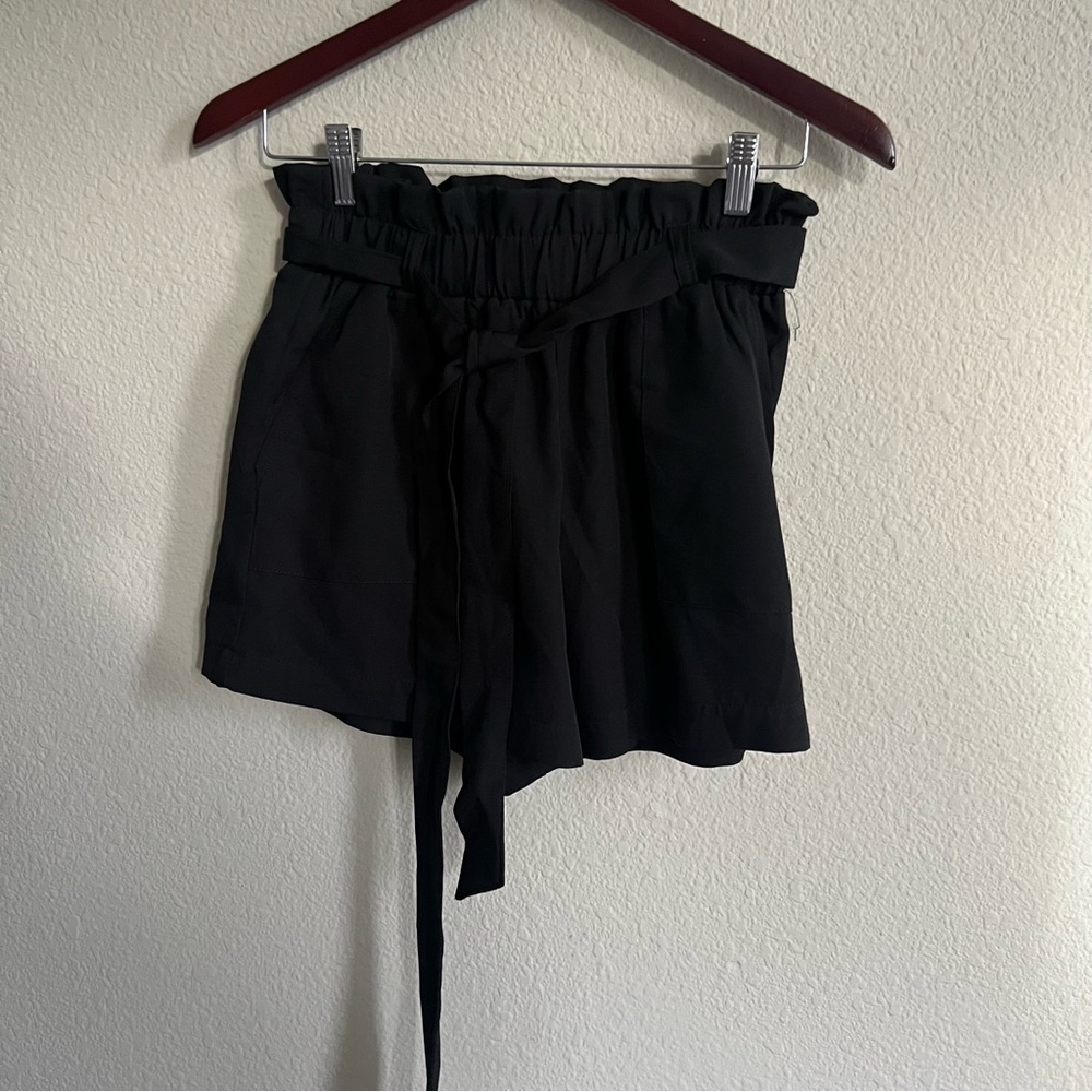 Black Tie waist shorts